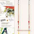Miniatyrbillede 4 af 7: GHB trapeze multifunktionel børnegynge i træ med gymnastikringe i plast