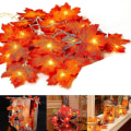 Miniatyrbild 2 av 5: Höstkrans, Höstblad Garland, Lönnlöv ljusslinga, Höstdekoration 20