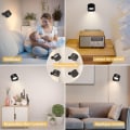 Miniatyrbilde 4 av 5: Vegglampe, LED-vegglampe med USB-ladeport, 3 lysstyrkenivåer, 3 temperaturer, 360° roterbar sengelampe for soverom