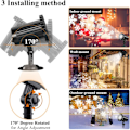 Miniatyrbilde 3 av 5: LED-projektorlampe utendørs, jule-snøfnuggprojektorlys
