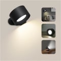 Miniatyrbilde 1 av 5: Vegglampe, LED-vegglampe med USB-ladeport, 3 lysstyrkenivåer, 3 temperaturer, 360° roterbar sengelampe for soverom