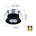 Miniatyrbild 2 av 3: Set med 4 mini LED infällda spotlights, 3 W, varmvit svart