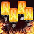 Miniatyrbild 1 av 5: Lågeffektlampa med flammor, E27 5w 4 simuleringslägen för blixt, LED-utomhusbelysning julbelysning (4-pack)