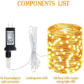 Miniatyrbild 3 av 3: LED-slingor - 20M 200 LED koppartrådslingor, inomhus LED-slinga, dekorativa blinkande stjärnljus för inomhus/utomhus, jul (varmvit)