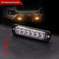 Miniatyrbillede 5 af 5: 4 stk. strobe sidelys, 6 LED faresignal advarselslys bar, gul funktionsfejl signal,