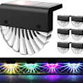Miniatyrbilde 1 av 5: Solcelledrevne utendørs dekklys, 6-pakke RGB-trinnlys, vann