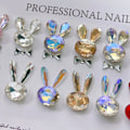 Miniatyrbild 5 av 5: Set med 3D påskkanin nagelcharms kristaller kanin diamanter strass stenar för akrylnaglar design, kvinnor nagelkonst dekoration hantverk smycken diy.