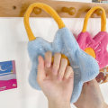 Miniatyrbillede 3 af 5: Håndklæde Dobbelt Lag Koral Fleece Blomsterform Stærk Absorbering Blød Hængende Håndklæde Lyseblå