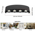 Miniatyrbillede 3 af 4: Moderne LED-væglampe i aluminium til indendørs brug, 8W, sort LED-væglampe til soveværelse, hjemmets korridor, stue (varm hvid)