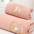 Miniatyrbilde 2 av 5: Badehåndkle i korallfleece, vannabsorberende, myk, tykk dusjhåndkle for hjem og strand, rosa, 34x76