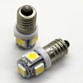 Miniatyrbild 4 av 5: Förpackning med 10 E10 9V kallvita 5 SMD 0,5W LED-lampor (kallvit, 9V)