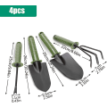 Miniatyrbilde 1 av 2: 4-delt hagesett i aluminiumlegering - hagespade, liten potteplante rive og spade sett for hageplanter innendørs og utendørs