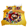 Miniatyrbillede 1 af 2: Mario 5# Hjem Tekstil Mario Dynebetræk Digital Print Tredelt Sæt 3d