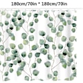 Miniatyrbillede 2 af 5: Bruseforhæng Polyesterstof Vandtæt Bruseforhæng Grønt Rundt Blad 180 * 180 Størrelse