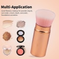 Miniatyrbilde 3 av 5: Uttrækbar foundation makeup-børste, reise flat hode børste bærbar foundation børste med deksel