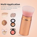 Miniatyrbillede 3 af 5: Indtrækkelig foundation makeup børste, rejse fladt hoved børste bærbar foundation børste med låg