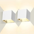 Miniatyrbillede 2 af 2: 2*12W Justerbare Væglamper, 3000K Moderne Indendørs/Udendørs Væglampe, Vandtæt IP65 LED Cube Væglampe til Soveværelse, Trappe, Gang, Badeværelse