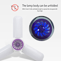 Miniatyrbild 4 av 8: E27 trebladig deformerbar LED-fällbar lampa, myggdödare