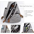 Miniatyrbild 3 av 5: Canvas Sling Bag Ryggsäck Kvinnor och Män ???C Axelväska Axelväska Crossb