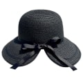 Miniatyrbilde 1 av 5: 56-58cm Hatt Omkrets, Sløyfe Halmhatt Dame Sommer Strand Halmhatt Solhatt Med Stor Bremm Split Solhatt