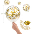 Miniatyrbild 5 av 5: Transparenta paljettballonger för festdekoration 100 st/förpackning (röd)