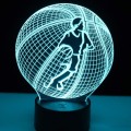 Miniatyrbillede 2 af 5: 3D Illusion Natlampe LED Natlampe Spiller Basketball med 7 Lysfarver til Hjemmeindretning Dribbling Lampe Fantastisk Visualisering Optisk Illusion