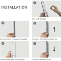 Miniatyrbilde 4 av 4: LED-lys under skap med bevegelsessensor, USB-oppladbar under skrivebordslys, korridor, 2-pakning, svart