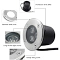 Pikkukuva 3 / 5: Maahan upotetut valot, lämmin valkoinen LED-upotettu maisemavalaisin lattiavalaisin puutarhaan, ulkovalaistus --- IP68 AC85-265V (4 kpl, 3 W)