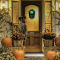 Miniatyrbillede 5 af 5: Unik øjenæbledekoration til Halloween, Halloween dørklokkedekoration