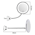 Miniatyrbillede 5 af 8: LED-belyst kosmetisk spejl, 10x forstørrelse, 360° drejelig,