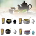 Pikkukuva 3 / 7: Matcha-teevispiläsetti, Matcha-kulho, Perinteinen kauha Tee