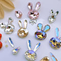 Miniatyrbild 4 av 5: Set med 3D påskkanin nagelcharms kristaller kanin diamanter strass stenar för akrylnaglar design, kvinnor nagelkonst dekoration hantverk smycken diy.