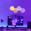 Miniatyrbild 1 av 5: Hexagonala RGB-lampor med intelligent styrning och musiksynkronisering, spelstämningsljus, bakgrundsbelysning för väggar, sovrumsljus, spelbelysning