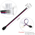 Miniatyrbillede 2 af 5: 10 stk. 3528 5050 RGB LED-strip-stik 4-bens 6,4 tommer han- og hunstik f