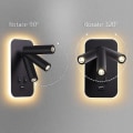 Miniatyrbillede 3 af 5: LED væglampe, sengelampe med afbryder, USB-opladningsport, justerbar spotlight til soveværelsesbelysning (3w 3000k + 9w 6000k) sort