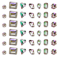 Miniatyrbild 1 av 5: 70 st Multi Shapes Glas Flatback Kristall Strass för Nagelkonst Hantverk, Flatback Strass 3d Dekorationer Flat Back Kristall Stenar Gems Set