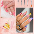 Miniatyrbild 5 av 5: Set med 5 nagelborstar, metall, 17 cm, vit