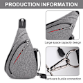 Miniatyrbillede 2 af 5: Ny mænds tætsiddende simple brysttaske fritid og sport multifunktionel crossbody taske