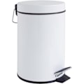 Miniatyrbild 3 av 3: 3L Pedal Bin, Metall, Vit, 22,5 x 17 x 26 cm