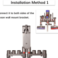 Miniatyrbilde 4 av 6: Pakke med 2 veggmonterte tilbehørsstativer for Dyson V7 V8 V10 V11 V15 støvsugertilbehør, D