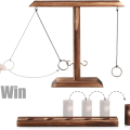 Miniatyrbillede 2 af 6: Ring Hook Toss Spil, Håndlavede Interaktive Træspil