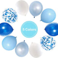 Miniatyrbilde 2 av 7: Konfettiballonger i kongeblå latex, 50 stk., 12 tommer lyse