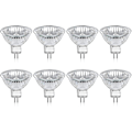 Miniatyrbilde 1 av 5: Halogenpære Gu5.3 Mr16 35w 12v Varm Hvit 2800k Dimbar, Glassdeksel 400 Lumen 2 Pin Erstatningsspot, Pakke Med 8 Cisea