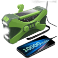 Miniatyrbillede 1 af 5: Kurve radio med mobiltelefonoplader sol, 10000mah bærbar radio Am/fm Usb vandtæt nødradio, 3 tilstande Led lommelygte, Led løsning L