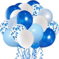 Miniatyrbilde 1 av 7: Konfettiballonger i kongeblå latex, 50 stk., 12 tommer lyse
