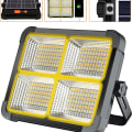 Miniatyrbillede 1 af 5: Genopladelig LED-projektør 336 LED'er/ 100 W/ solpanel/ 4 lystilstande/ 12000