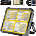 Pikkukuva 1 / 5: Ladattava LED-valonheitin 336 LEDiä/ 100 W/ aurinkopaneeli/ 4 valaistustilaa/ 12000