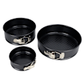 Miniatyrbillede 1 af 5: 3 stk./sæt kagebageform DIY kulstofstål non-stick rund form køkken tilbehør