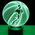 Miniatyrbillede 3 af 5: 3D Illusion Natlampe LED Natlampe Spiller Basketball med 7 Lysfarver til Hjemmeindretning Dribbling Lampe Fantastisk Visualisering Optisk Illusion