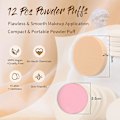 Miniatyrbilde 2 av 5: 12 stk runde sminke svamper med luftputepudderpuff, sminkepuff for foundation, concealer